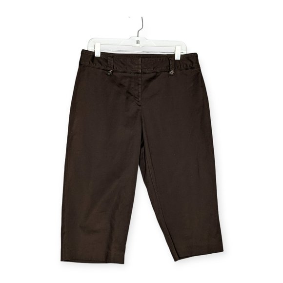 Apt 9 Chocolate Brown Cropped Pants Size 14 - Picture 1 of 8